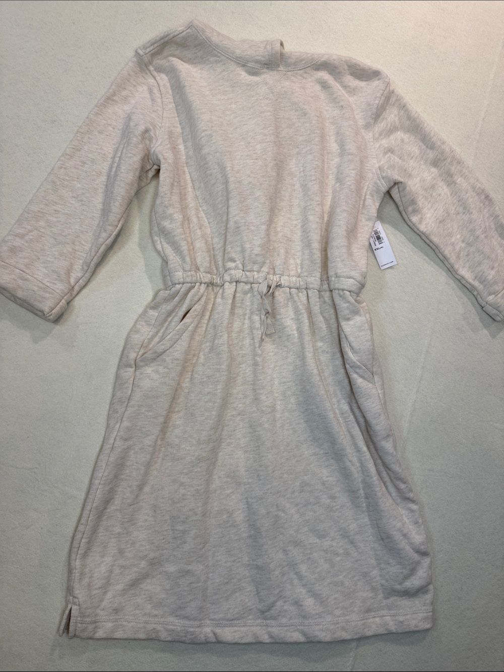 NWT Old Navy Cream Hooded Drawstring Waist Sweatshirt Dress W/pockets Sz 16 WW